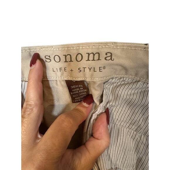 Sonoma Life & Style Beige Cotton Casual Dressy Khaki Pants Men Sz 36X30 - Picture 12 of 13
